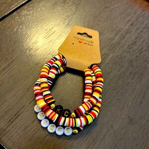 Custom made KC Chiefs bracelet set